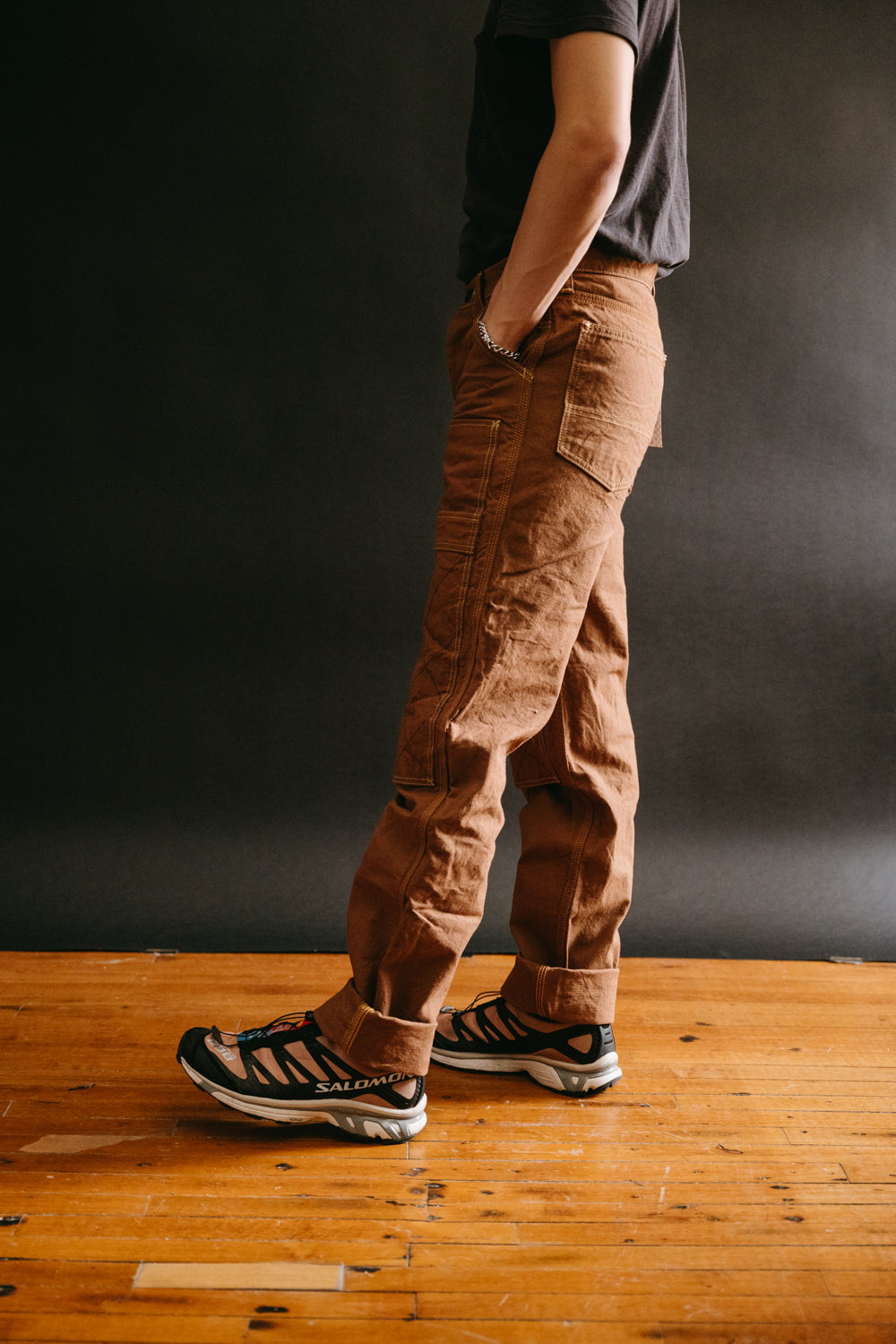 SM410DBN-DUCK - 15oz Sulfur Brown Double Knee Duck Canvas Pants