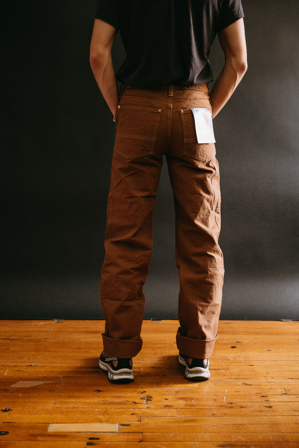 SM410DBN-DUCK - 15oz Sulfur Brown Double Knee Duck Canvas Pants - Straight Fit
