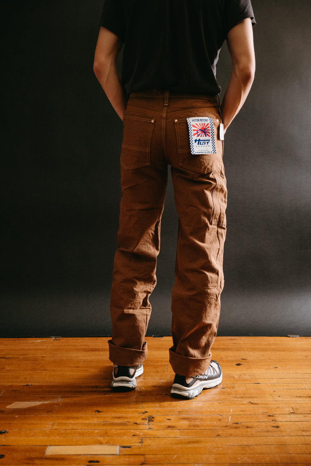 SM410DBN-DUCK - 15oz Sulfur Brown Double Knee Duck Canvas Pants - Stra |  James Dant