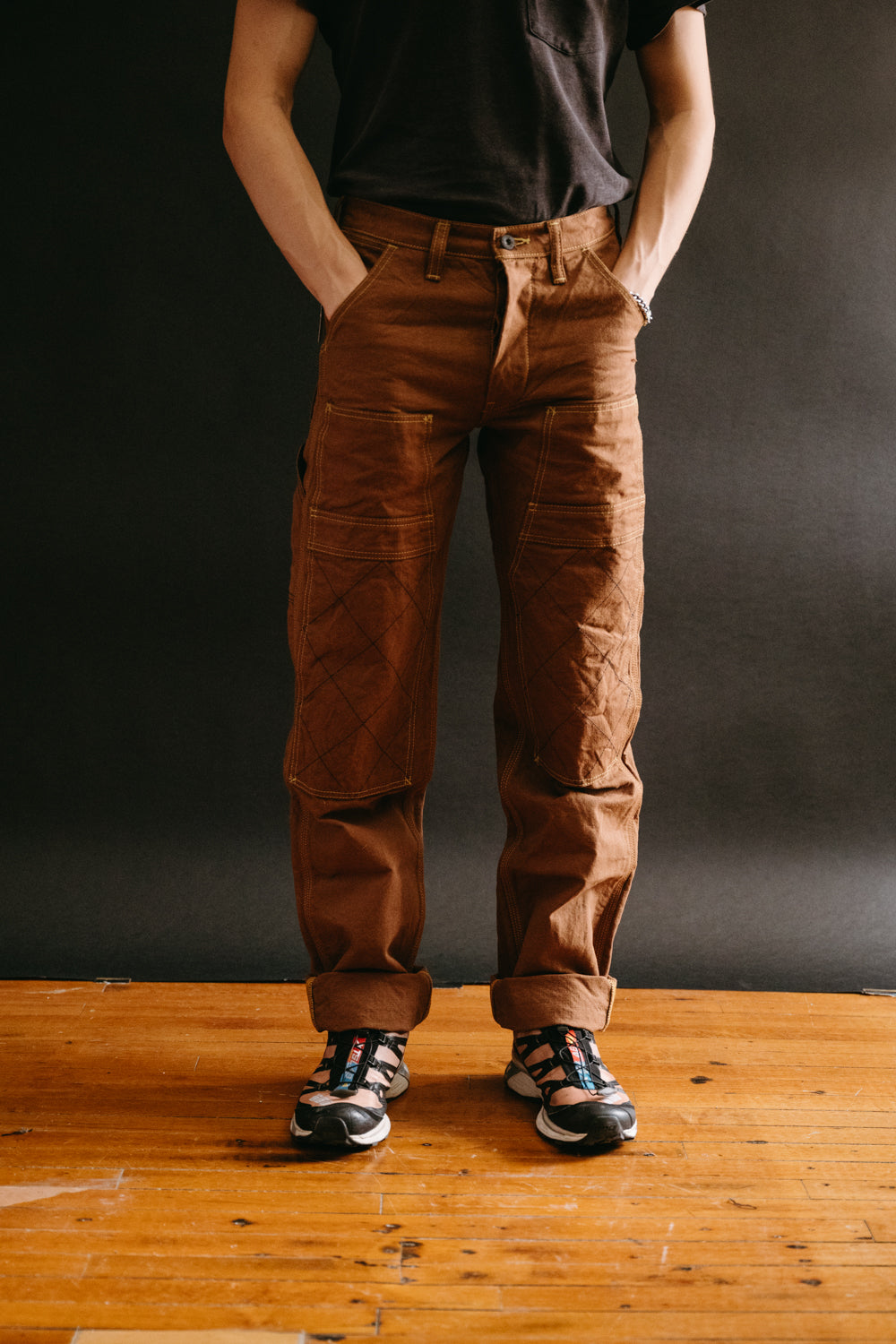 Norse Store | Shipping Worldwide - Auralee Washed Heavy Canvas Pants - Brown