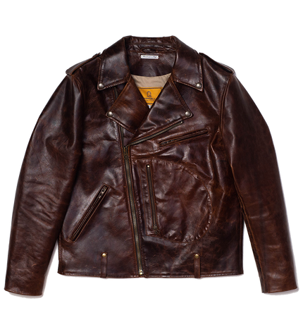 "Chiodo" Horsehide Leather Jacket - Whiskey