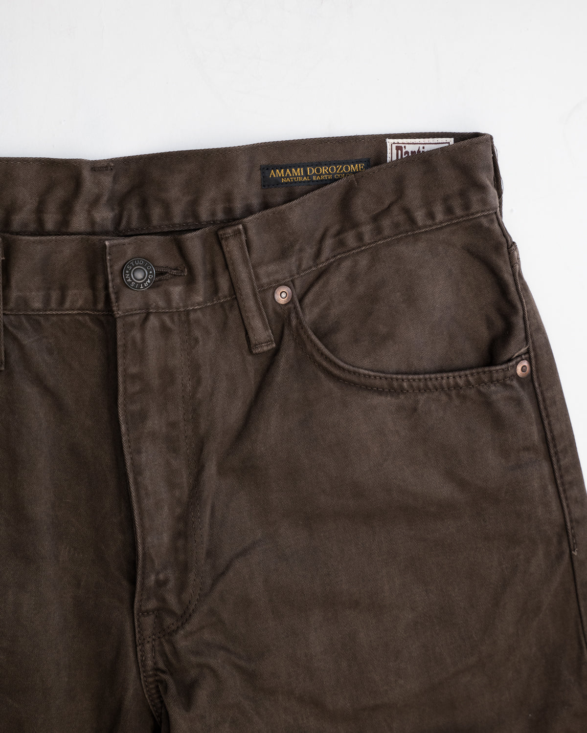 1852S - Amami Dorozome Relaxed Tapered Mud Dyed Eastern Jeans