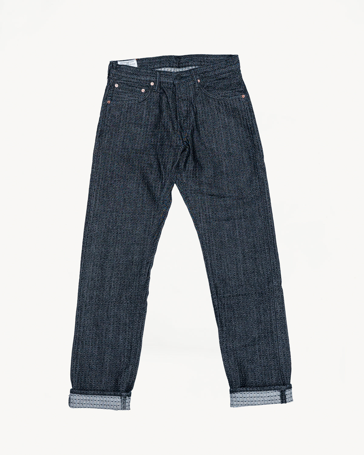 D1854S - 15.5oz Black O/W Sashiko Denim Jeans - Relaxed Taper