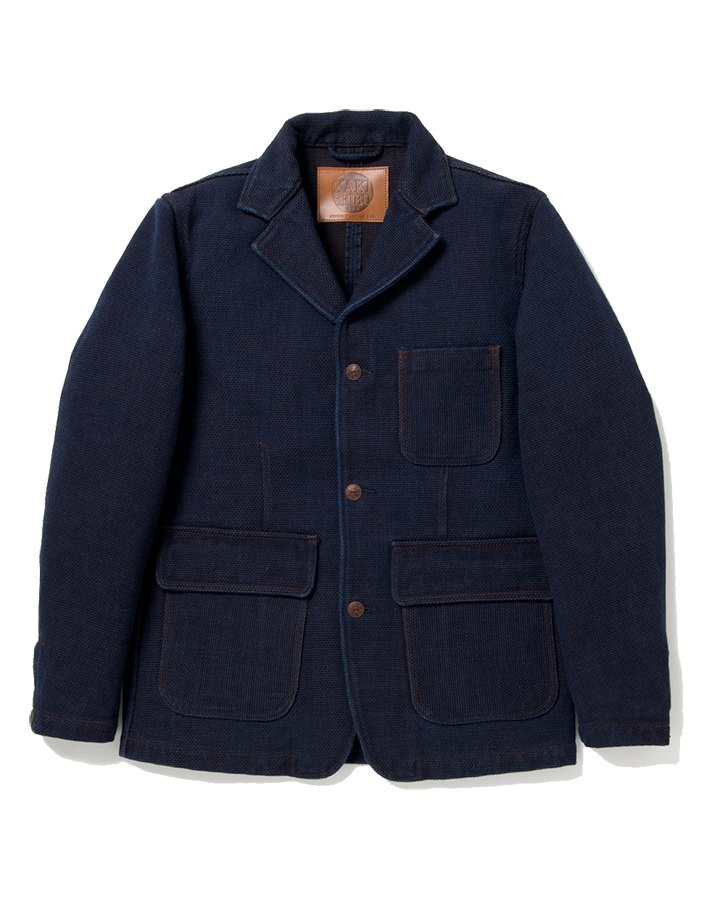 4524 - 14oz Sashiko Tailored Jacket - Indigo, Kakishibu OW