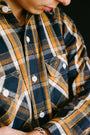 Lot 3104 - One-Wash Flannel 'B' Pattern - Navy