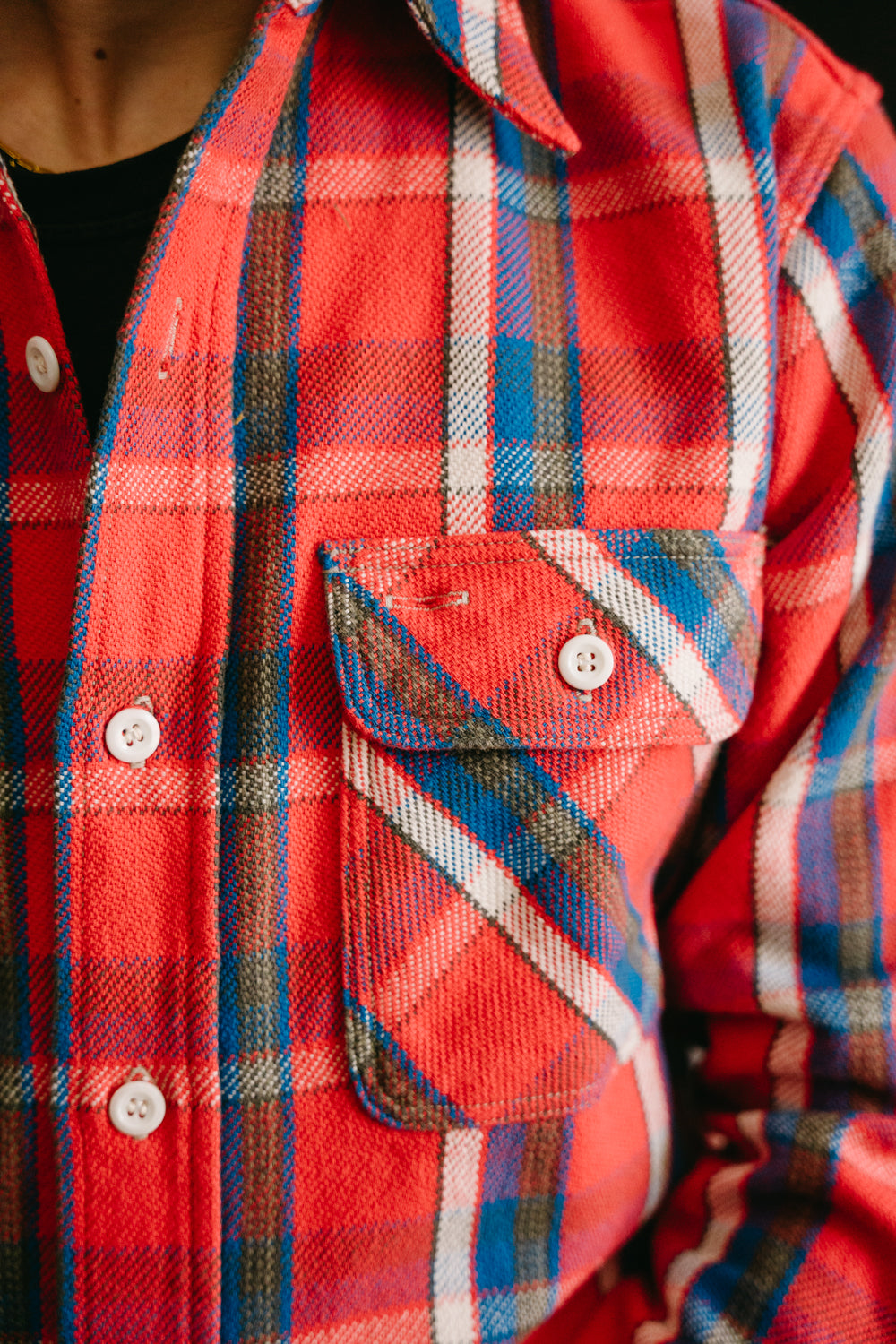 Lot 3104 - One-Wash Flannel 'B' Pattern - Red | James Dant